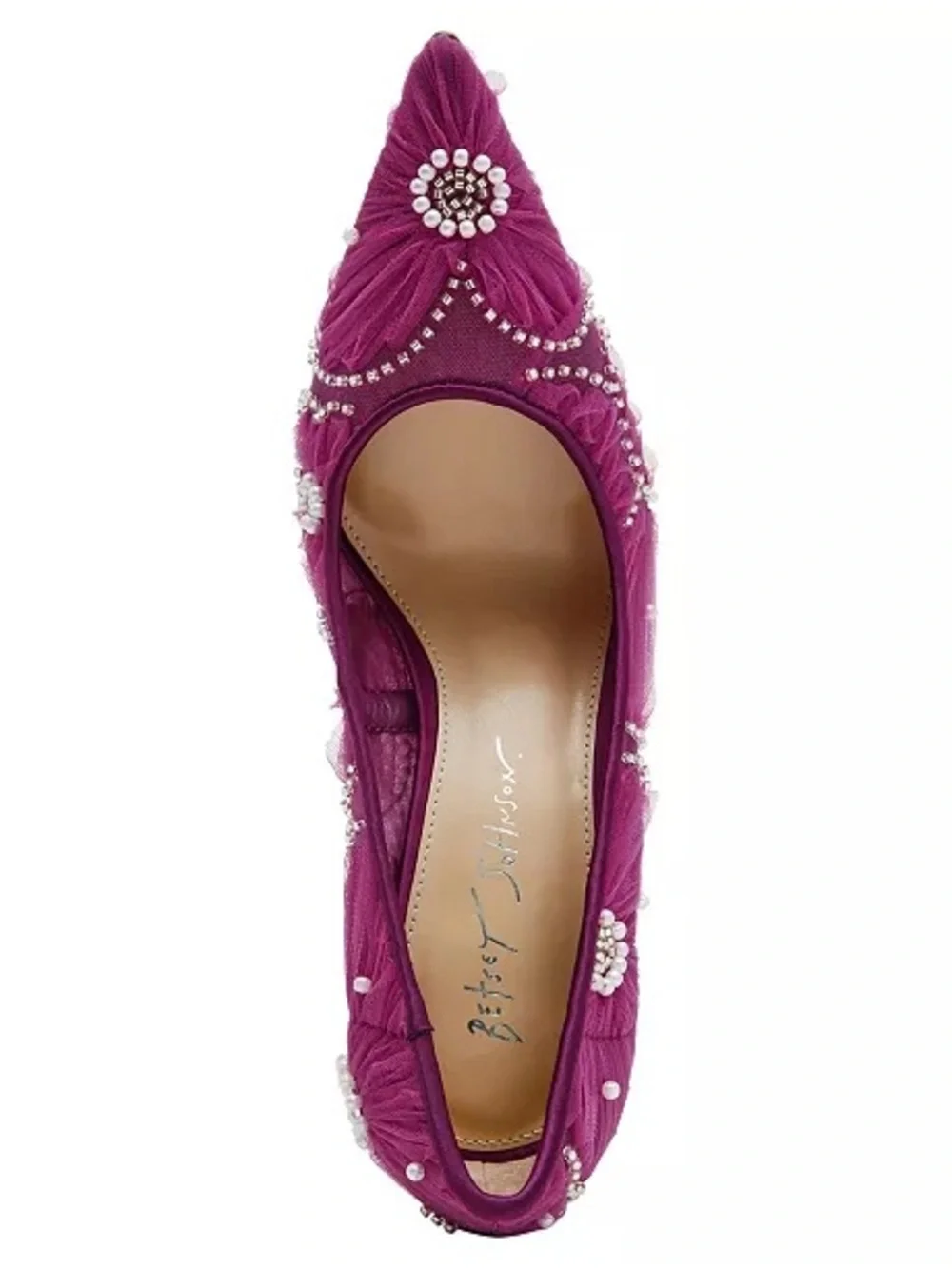 Betsey Johnson Fuchsia Roxy Tulle Floral Pump - Picture 6 of 6